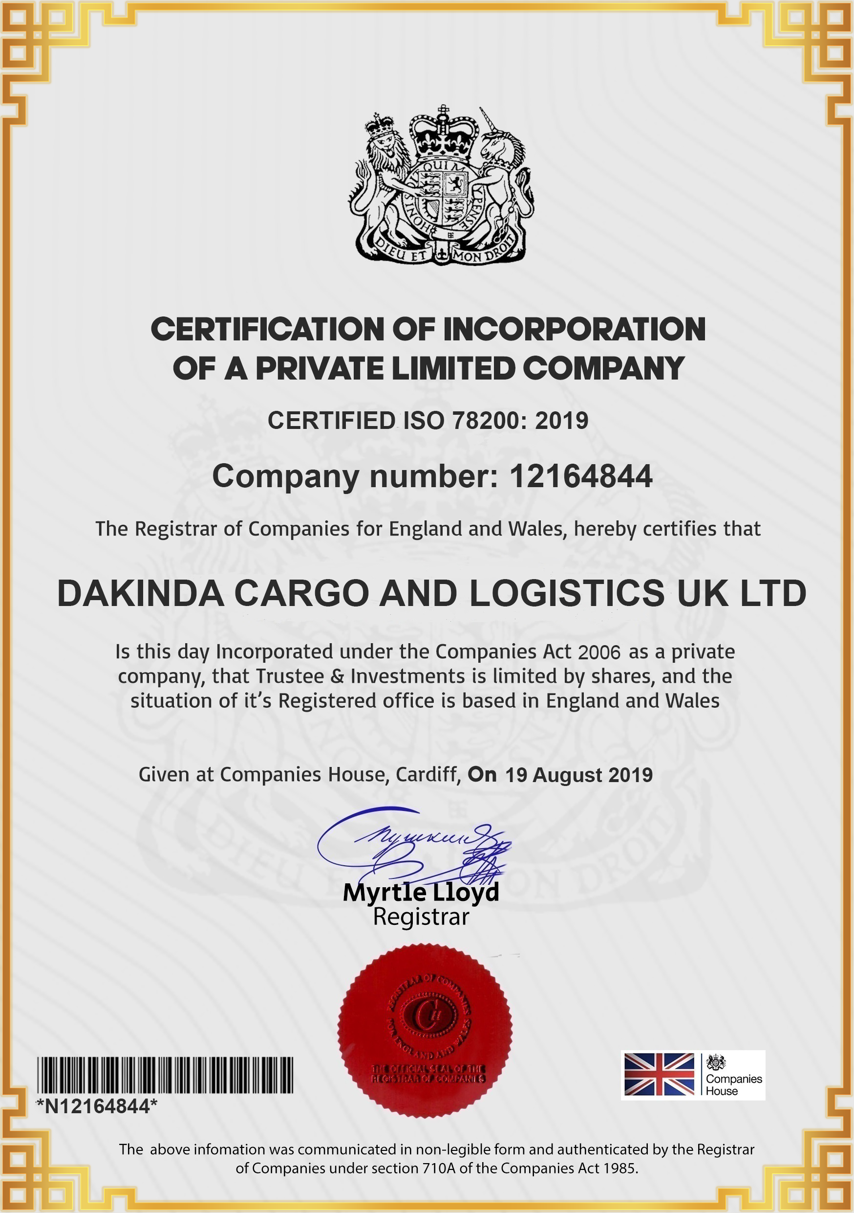 Certificate
